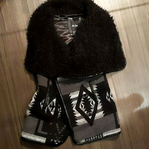 Vintage Style Aztec Black and Grey Vest